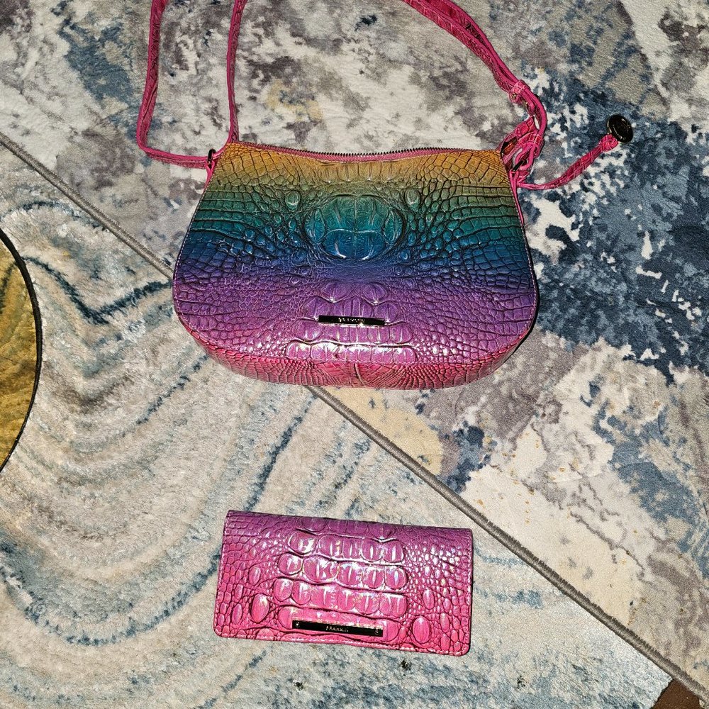 Brahmin crossbody/ shoulder bag with wallet